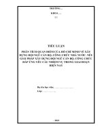Tiểu luận phân tích quan điểm của hồ chí minh về xây dựng đội ngũ cán bộ  nêu giải pháp xây dựng đội ngũ cán bộ công chức đáp ứng yêu cầu nhiệm vụ trong giai đoạn hiện nay