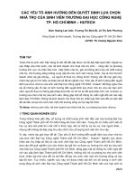 Các yếu tố ảnh hưởng đến quyết định lựa chọn nhà trọ của sinh viên trường Đại học Công nghệ TP. Hồ Chí Hinh – HUTECH