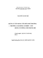 Quản lý xây dựng văn hóa nhà trường ở trường cao đẳng cơ điện   xây dựng và nông lâm trung bộ 