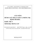 Giáo trình Kỹ thuật nuôi và phòng trị bệnh cho heo (Nghề Thú y) - Trường TC Kỹ Thuật Công Nghệ tỉnh Hậu Giang