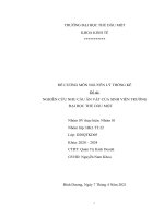 NGHIÊN CỨU NHU CẦU ĂN VẶT CỦA SINH VIÊN TRƯỜNG ĐẠI HỌC THỦ DẦU MỘT