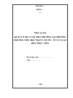 Tiểu luận  quản lý dựa vào nhà trường tại trường trường tiểu học trần văn ơn   từ lý luận đến thực tiễn