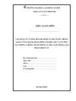 Tiểu luận  vận dụng tư tưởng hồ chí minh về nhà nước trong sạch, vững mạnh, hoạt động có hiệu quả vào công tác phòng, chống tham nhũng ở việt nam trong giai đoạn hiện nay