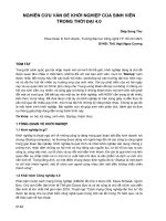 Nghiên cứu vấn đề khởi nghiệp của sinh viên trong thời đại 4.0