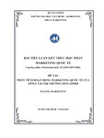 PHÂN TÍCH HOẠT ĐỘNG MARKETING QUỐC tế của APPLE tại THỊ TRƯỜNG SINGAPORE 