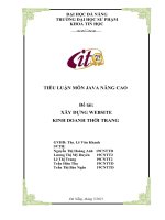 TIỂU LUẬN MÔN JAVA NÂNG CAO đề tài XÂY DỰNG WEBSITE KINH DOANH THỜI TRANG 
