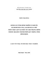 Đánh giá tình hình nhiễm vi khuẩn escherichia coli, salmonella spp  trên thịt lợn tại một số chợ trọng điểm thuộc địa bàn thành phố quy nhơn, tỉnh bình định 