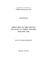 Hương ước, quy ước trên địa bàn huyện tuy phước, tỉnh bình định (1998   2018) 