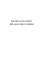 Tiểu luận môn Quản trị văn phòng