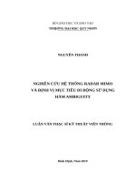 Nghiên cứu hệ thống radar mimo và định vị mục tiêu di động sử dụng hàm ambiguity 