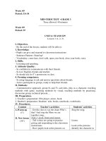 Giáo án môn Tiếng Anh lớp 3: Tuần 9 (Theo Công văn 2345 của Bộ GD&ĐT)