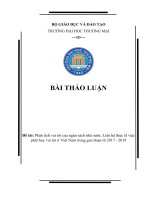 Phân tích vai trò của ngân sách nhà nước  liên hệ thực tế việc phát huy vai trò ở việt nam trong giai đoạn từ 2017   2019