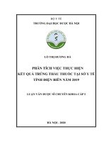 Phân tích việc thực hiện kết quả trúng thầu thuốc tại sở y tế tỉnh điện biên năm 2019 