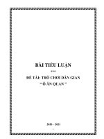 ĐỀ TÀI: TRÒ CHƠI DÂN GIAN “ Ô ĂN QUAN ”