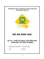 THIẾT KẾ MẠCH CẢM BIẾN ÁNH SÁNG BẬT TẮT ĐÈN TỰ ĐỘNG