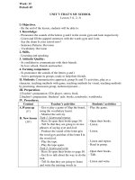 Giáo án môn Tiếng Anh lớp 3: Tuần 12 (Theo Công văn 2345 của Bộ GD&ĐT)