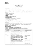 Giáo án môn Tiếng Anh lớp 3: Tuần 5 (Theo Công văn 2345 của Bộ GD&ĐT)