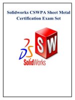 Solidworks CSWPA sheet metal certification exam set
