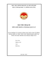 BÌNH ĐẲNG GIỚI và VIỆC THÚC đẩy BÌNH ĐẲNG GIỚI