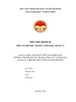 CHẤT LƯỢNG dân số ở VIỆT NAM HIỆN NAY