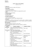 Giáo án môn Tiếng Anh lớp 3: Tuần 11 (Theo Công văn 2345 của Bộ GD&ĐT)