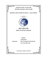 bài tập lớn giữa kì môn cơ sở quy hoạch