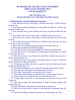 DANH MỤC ĐỀ TÀI TIỂU LUẬN CUỐI KHÓA KHOA LUẬT THƯƠNG MẠI