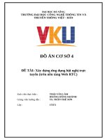 ĐỒ ÁN CƠ SỞ 4 ĐỀ TÀI: Xây dựng ứng dụng hội nghị trựctuyến (trên nền tảng Web RTC). Giảng viên hướng dẫn : TS.TRẦN THẾ SƠN