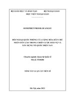 Đối ngoại quốc phòng của cộng hòa dân chủ nhân dân lào trong chiến lược bảo vệ và xây dựng tổ quốc hiện nay TT 