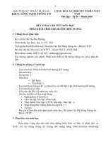 ĐỀ CƯƠNG CHI TIẾT MÔN HỌC PHÂN TÍCH THIẾT KẾ HƯỚNG ĐỐI TƯỢNG