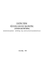 CHƯƠNG TRÌNH NỘI DUNG GIÁO DỤC ĐỊA PHƯƠNG (CẤP TRUNG HỌC PHỔ THÔNG)