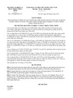 QUY ĐỊNH VỀ LẬP, THẨM TRA, PHÊ DUYỆT QUYẾT TOÁN DỰ ÁN HOÀNTHÀNH THUỘC NGUỒN VỐN NHÀ NƯỚC DO BỘ NN & PTNT QUẢN LÝ