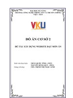 ĐỒ ÁN CƠ SỞ 2 ĐỀ TÀI: XÂY DỰNG WEBSITE ĐẶT MÓN ĂN. Giảng viên : THS. TRỊNH THỊ NGỌC LINH