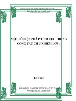 SKKN một số biện pháp tích cực trong công tác chủ nhiệm lớp 1 