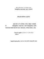 Quản lý công tác học sinh ở trường trung cấp trường sơn thành phố buôn ma thuột, tỉnh đăk lăk 