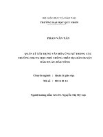 Quản lý xây dựng văn hóa ứng xử trong các trường trung học phổ thông trên địa bàn huyện đăk rlắp, đăk nông 