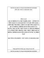 QUAN ĐIỂM CỦA CHỦ NGHĨA MÁC – LÊNIN VỀ TÔN GIÁO VÀ GIẢI QUYẾT VẤN ĐỀ TÔN GIÁO. LIÊN HỆ VỚI THỰC TIỄN VẤN ĐỀ TÔN GIÁO VÀ QUAN ĐIỂM, CHÍNH SÁCH TÔN GIÁO CỦA ĐẢNG, NHÀ NƯỚC VIỆT NAM VÀ TRÁCH NHIỆM CỦA SINH VIÊN TRONG VIỆC THỰC HIỆN QUAN ĐIỂM, CHÍNH SÁCH TÔN 