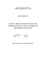 Tổ chức thông tin kế toán trong chu trình doanh thu tại công ty TNHH tổng hợp thương mại gia bảo 