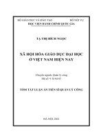 Tóm tắt luận án quản lý công xã hội hóa giáo dục đại học ở việt nam hiện nay 