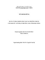 Quản lý hoạt động đào tạo tại trường trung cấp kinh tế   kỹ thuật phương nam, tỉnh đăk nông 