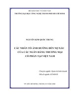Các nhân tố ảnh hưởng đến Nợ xấu của các ngân hàng thương mại cổ phần tại Việt Nam.