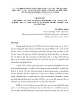 CHUYÊN ĐỀ: “BỒI DƯỠNG KỸ NĂNG, NGHIỆP VỤ HỖ TRỢ PHÁP LÝ CHO DOANHNGHIỆP VÀ CÁC VẤN ĐỀ PHÁP LÝ VỀ NHƯỢNG QUYỀN THƯƠNG MẠI TẠI VIỆT NAM”