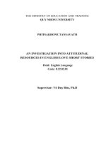 AN INVESTIGATION INTO ATTITUDINAL RESOURCES IN ENGLISH LOVE SHORT STORIES 