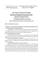 ĐỀ CƯƠNG ÔN TẬP TỐT NGHIỆP CHUYÊN NGÀNH: QUẢN TRỊ DU LỊCH & LỮ HÀNH, KHÁCH SẠN - NHÀ HÀNG VÀ QUẢN TRỊ DU LỊCH KHÁCH SẠN, NHÀ HÀNG (PSU).