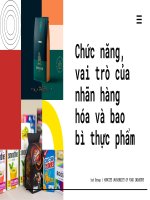 Chức năng, vai trò của nhãn hàng hóa và bao bì thực phẩ 