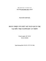 (Luận văn thạc sĩ) hoàn thiện tổ chức kế toán quản trị tại siêu thị co opmart an nhơn 