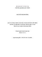 (Luận văn thạc sĩ) quản lý hoạt động giáo dục ngoài giờ lên lớp theo hướng xã hội hóa ở các trường trung học cơ sở thị xã gia nghĩa, tỉnh đăk nông 
