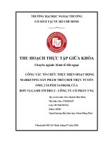 Công tác tổ chức thực hiện hoạt động marketing sản phẩm trò chơi trực tuyến OMG 2 super samkok của đơn vị game studio 2 công ty cổ phần VNG