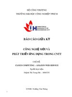 Báo cáo giữa kỳ Công nghệ mới và phát triển ứng dụng trong CNTT: Cloud computing – amazon web service