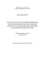 (Luận văn thạc sĩ) quản lý giáo dục kỹ năng sống cho học sinh thông qua hoạt động giáo dục ngoài giờ lên lớp ở các trường THPT huyện bình sơn tỉnh quảng ngãi 